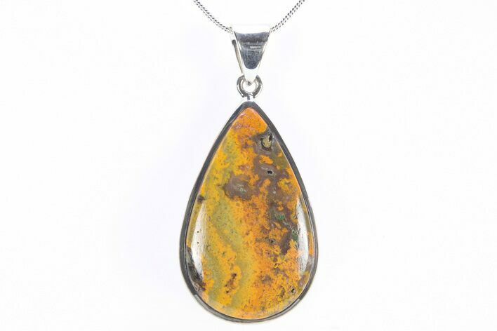 Bumblebee Jasper Pendant (Necklace) - Sterling Silver #240235